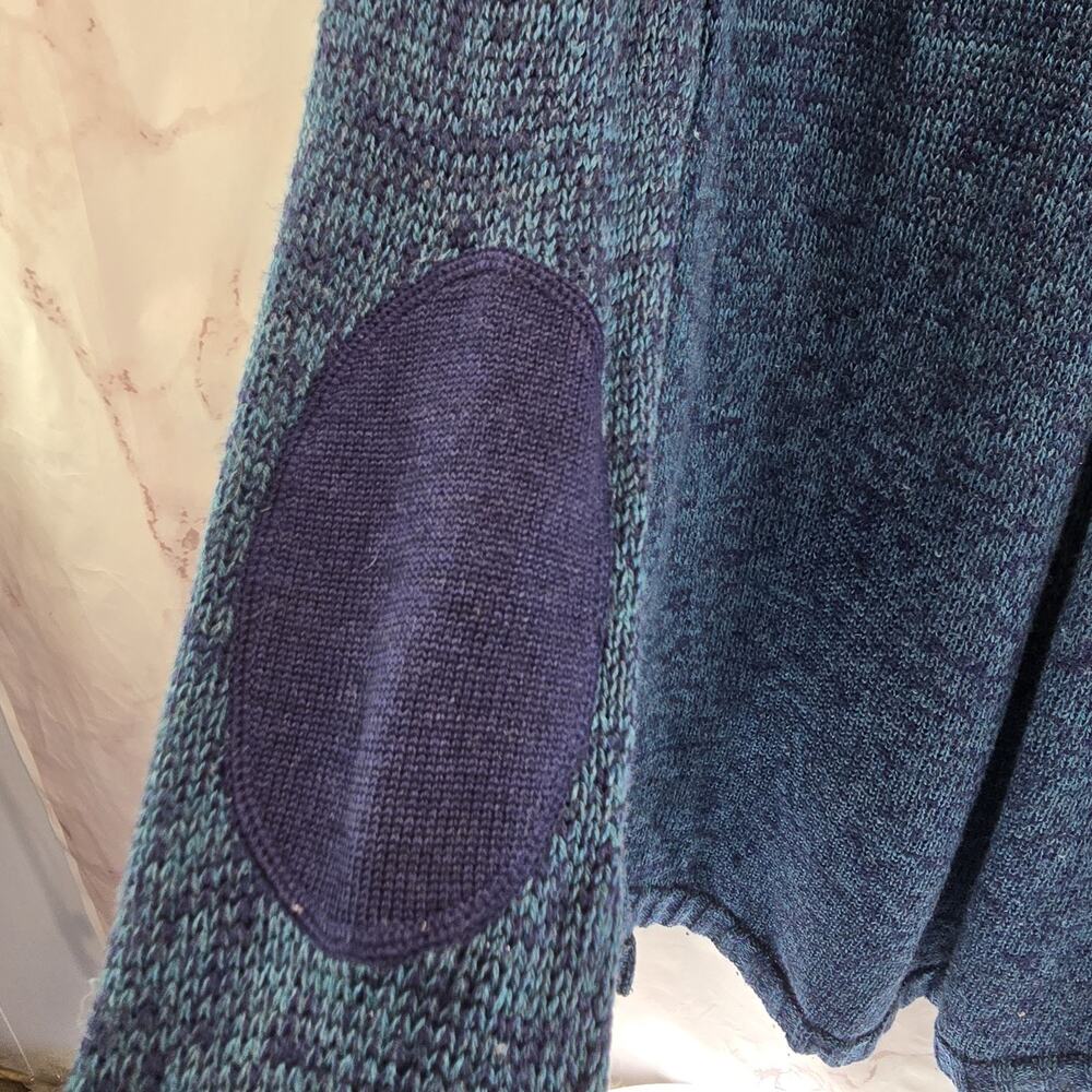 Toad & Co Sweater Womens XL Blue Merino Wool Marked Elbow Patches Roll Neck - Picture 10 of 13